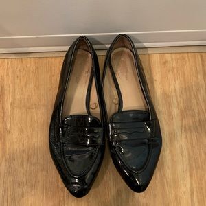 Zara Black Patent Leather Loafers